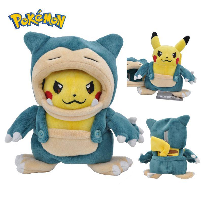 Adorable 20cm Pokemon Pikachu And Snorlax Soft Plush Toy For Kids