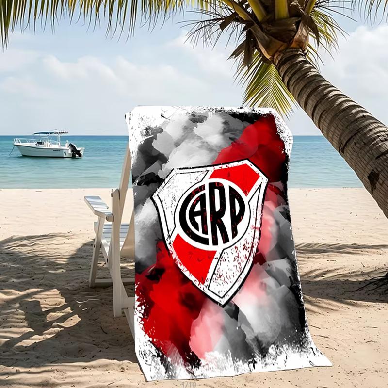 Beach Towel with Club Atlético River Plate Pattern - soft,absorbent,machine washable Lightweight&Modern,swimming,Travel Essentials