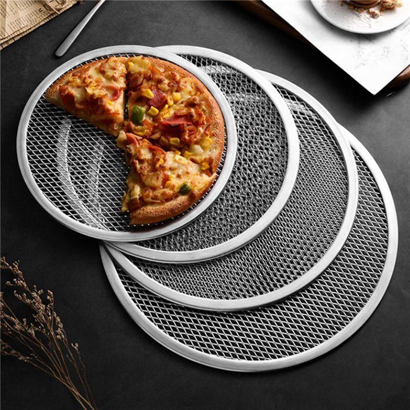 BHBD-2Pcs 9Inch Aluminum Seamless Rim Pizza Baking Screen - Perfect Crisp Enhanced Airflow 1