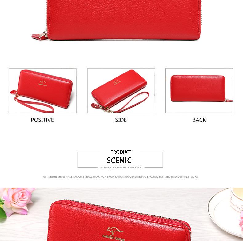 KANGAROO KINGDOM женский кошелек из натуральной кожи, длинный женский клатч, кошелек на молнии, держатель для карт