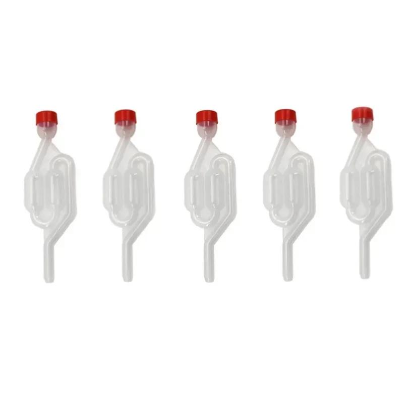 1/3/5 шт. Домашнее пивоварение Вино Ферментация Гидрозатвор Пластиковый Пузырьковый Уплотнитель Односторонний Выпуск Клапан с Водяным Затвором Многоразовый Пивной Инструмент Гидрозатвор