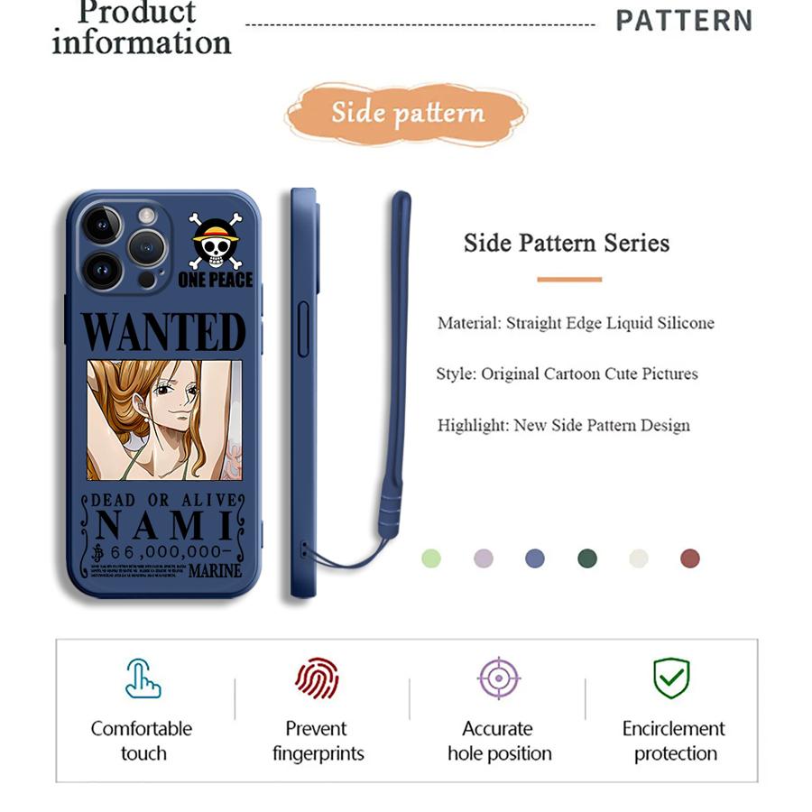 Мягкий чехол для телефона Apple iPhone 11 7 8 15Plus XS XR 14 Pro 16 13 12 16Pro Max 15 Аниме O-One Piece Луффи