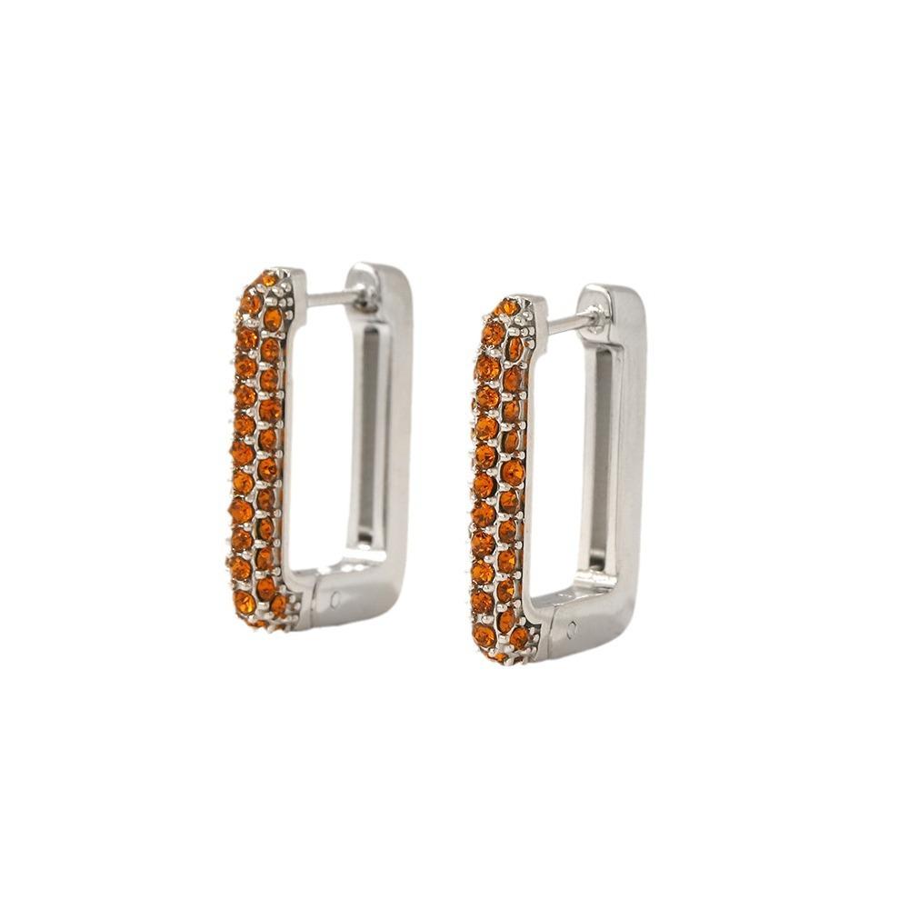 Аксессуары высокого класса, инкрустированные опалом квадратные серьги из нержавеющей стали, серьги-гвоздики из титановой стали 18 карат, для женщин, не выцветают