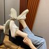 Closed Toe Half Slippers Women's Outer Wear New Summer Heel-Free Platform Lazy Semi Slipper Casual Shoes Women