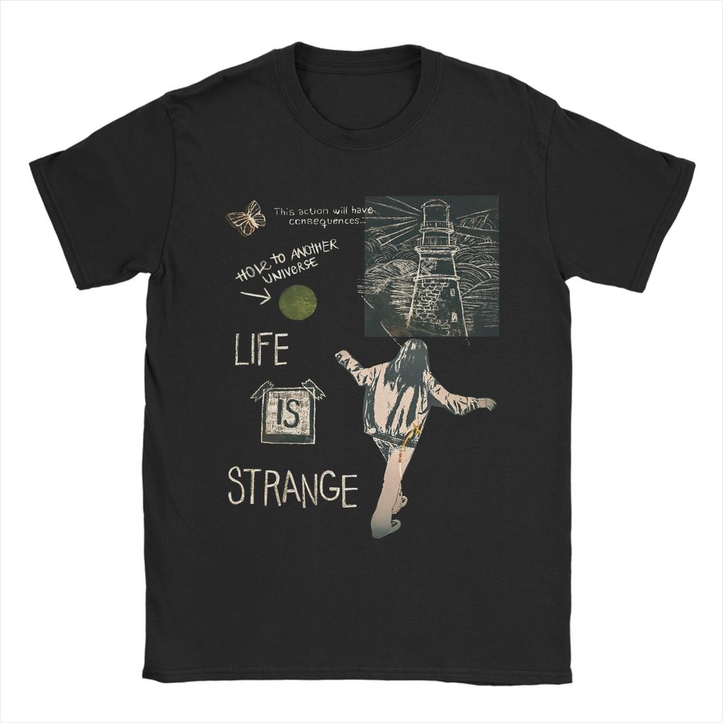 Men Life Is Strange Butterfly T Shirt 100 Cotton Clothing Awesome Short Sleeve Crew Neck Tees Gift Idea TShirts