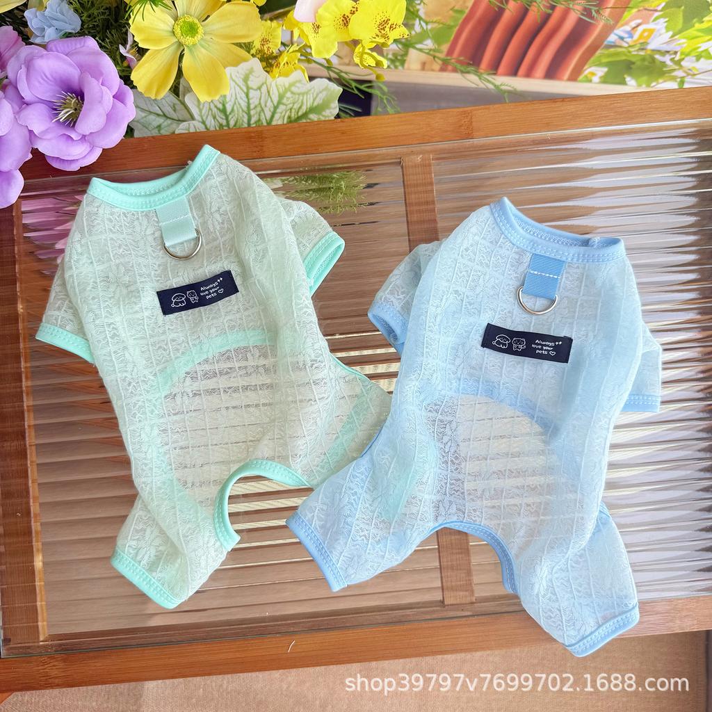 Pet Clothing Summer Thin Breathable Hollow Mesh Quadruple Coat Dog Clothes Than Bear