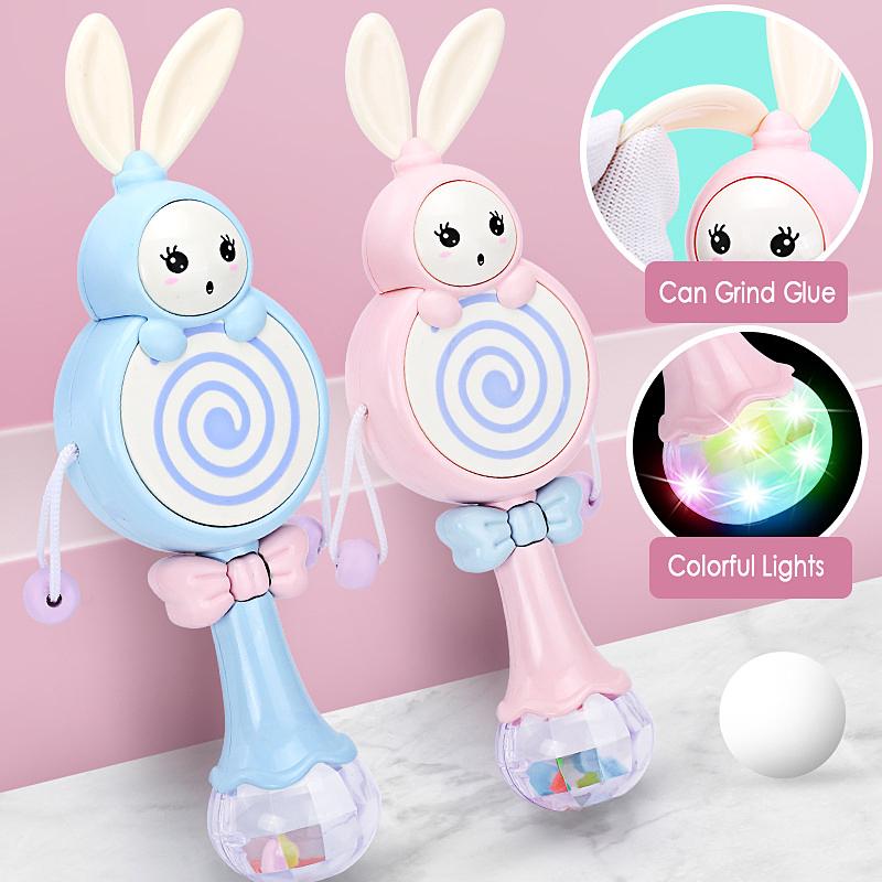 Симпатичная детская игрушка-погремушка-барабан может кусать развивающие игрушки с музыкой 