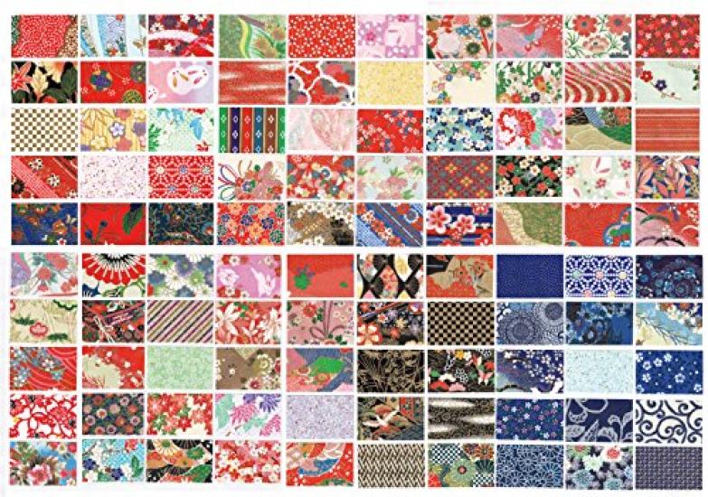 Washi Kawasumi Chiyogami Yuzen Washi 100 Patterns 1 Sheet Each 100 Sheets 10×10cm (10cm)