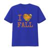 Мужская футболка I LOVE FALL для любителей Осени и падающих листьев Черная 2XL винтажная Стирка Комфортная Слегка