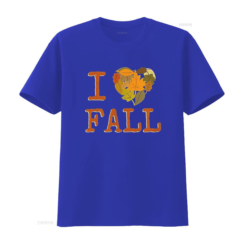 Мужская футболка I LOVE FALL для любителей Осени и падающих листьев Черная 2XL винтажная Стирка Комфортная Слегка
