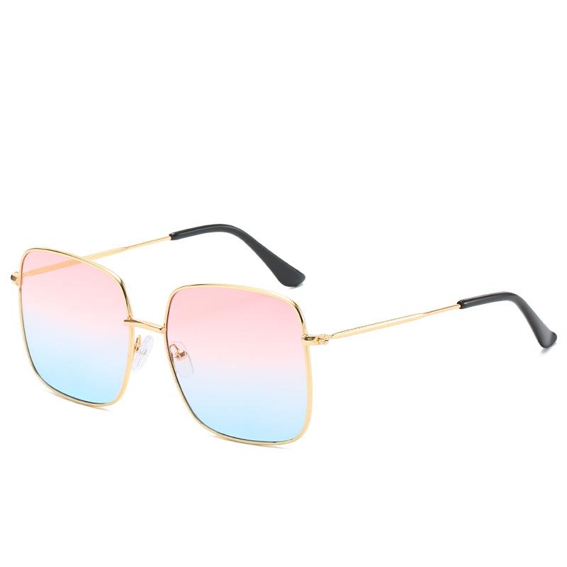 2019 Square Metal Sunglasses, Retro Square Sunglasses, Trendy Large Frame Sunglasses 8952