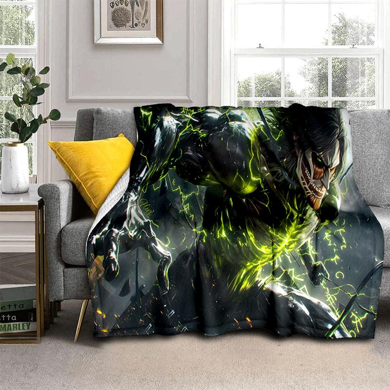 3D Мультяшное одеяло Атака Титанов Эрен Микаса Аниме, Мягкое плед-покрывало для дома, спальни, кровати, дивана, путешествий, пикника, Подарок для детей