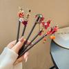 Китайский стиль Цветочная палочка для волос Вилка для волос Ханфу Палочка для волос Классическая деревянная палочка для волос Девушка