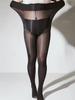1 Pc Alluring Jet Black Wet Look Shine Shine Transparent Hosiery For Women, Womens, Ultra-Glossy High-Stretch Hosiery For Club & Romantic Occasion