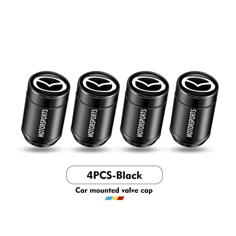 2025 Hot 4pcs Car Tire Valve Cap Tyre Stem Cover Air Dust Tire Wheel Rim For Mazda 6 3 5 2 CX5 CX7 323 Demio Axela Atenza CX9 MX