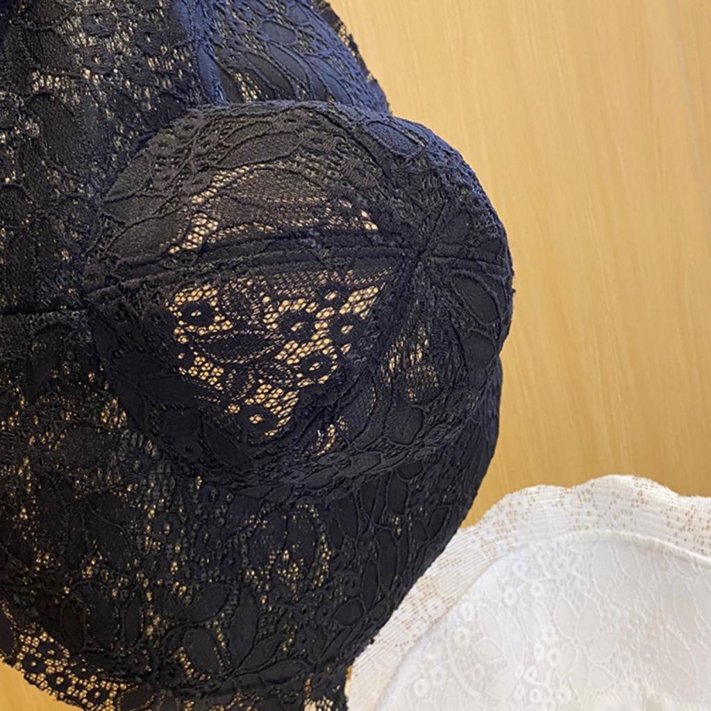 Women Big Eaves Lace Bucket Hat Summer Hollow Thin Sun Hat Strap Foldable Sun Hat