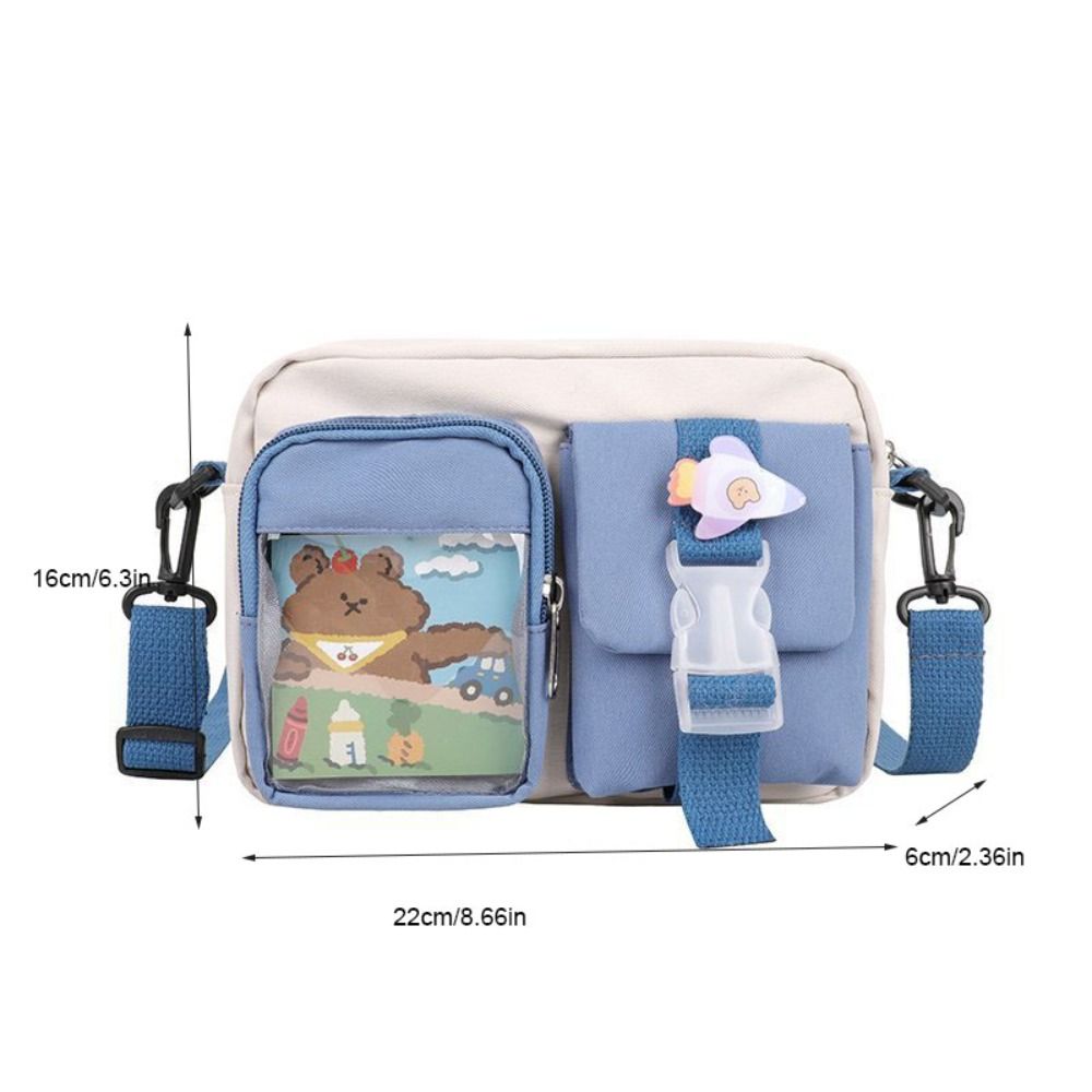 Карманная прозрачная сумка через плечо из ПВХ, студенческая сумка кроссбоди, милая маленькая квадратная сумка в стиле Харадзюку, для девочек