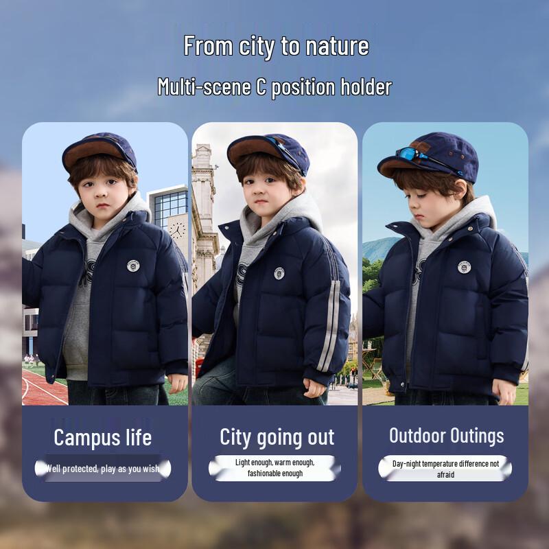 ASK JUNIOR Boys' Winter Waterproof College Padded Jacket