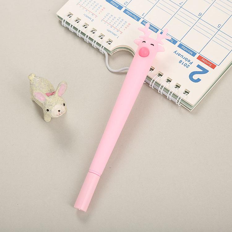 Cute Reindeer Cartoon Pen - Water-Based Stationery for Christmas, Gifts, and Prizes