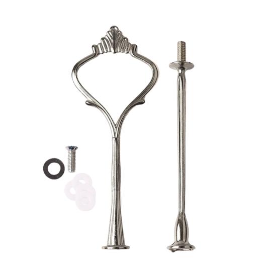 2/3 Tier Cake Plate Stand Crown Handle Fitting Rod Wedding Party Display Stand