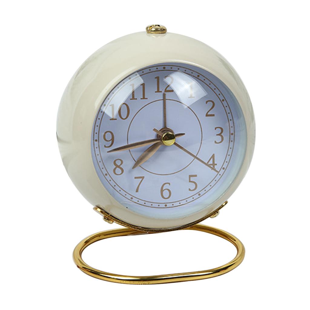 Простой металлический будильник на батарейках, бесшумный будильник, настольные маленькие часы для студенческого общежития