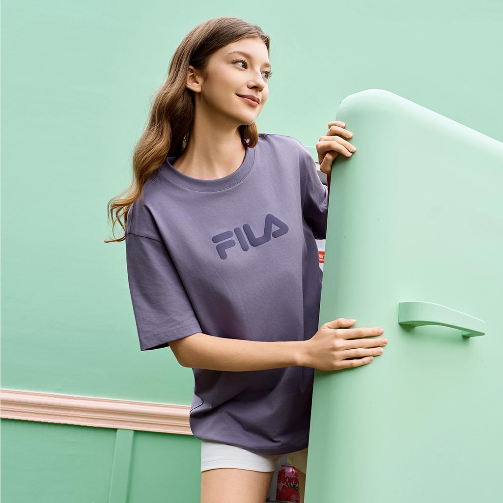 Fila Оригинальная Красочная Модная Простая Классическая Ретро Большой Логотип Спортивная Тренд Повседневная Универсальная Удобная Свободная Футболка с Коротким Рукавом F51U619102FPU