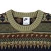 Nike Свитшот Swoosh Fair Isle Life Свободный крой Круглый вырез Повседневный свитер Мужской свитер Оливковый FZ0126-276
