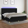 VidaXL Slat Bed Base with Mattress and LEDs, Upholstered Bed with Headboard, Double Bed, Adult Bedroom Bed, 3138983