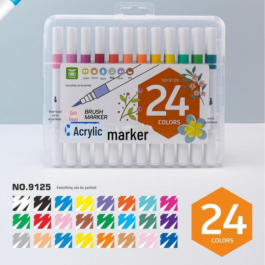 Dakepinchuang 60-цветный водостойкий акриловый граффити-маркер для студентов - мягкий наконечник