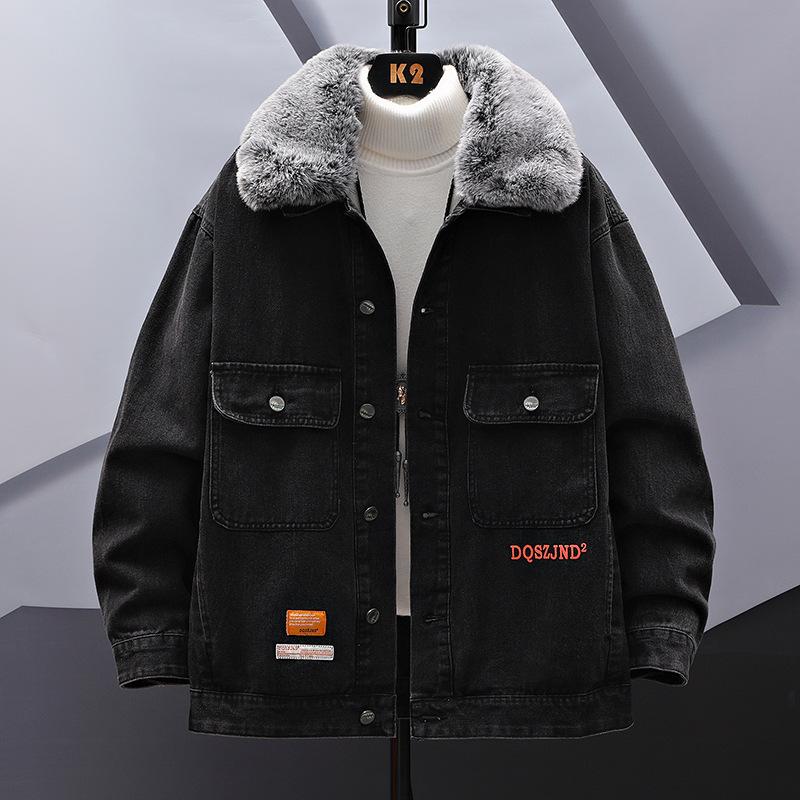 Мужская флисовая джинсовая куртка большого размера 8xl, свободная джинсовая куртка в стиле ретро 