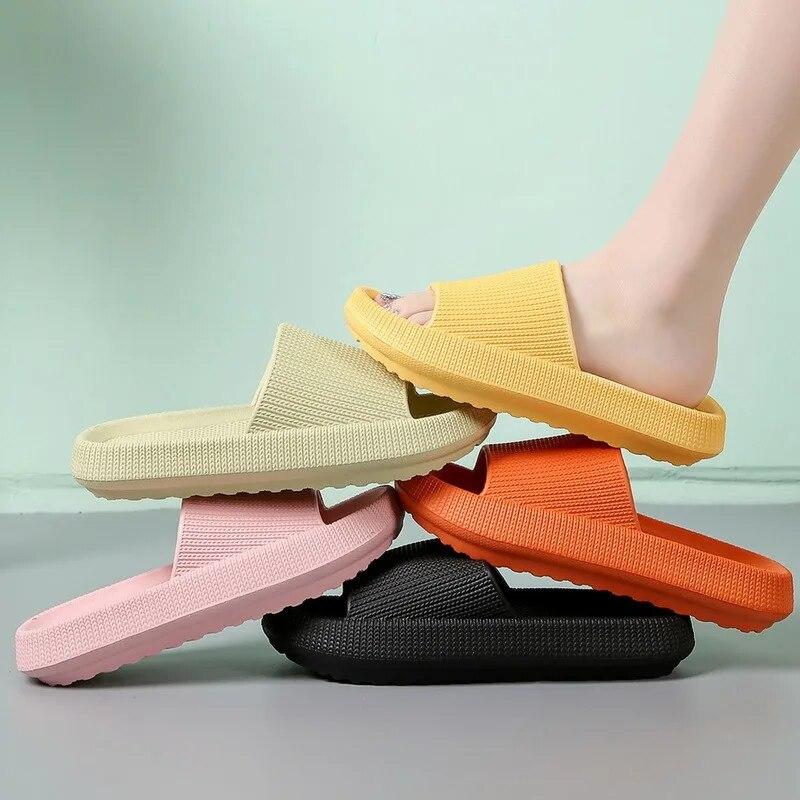 Women Men Slippers Summer Beach Slides Bathroom Anti-Slip Slipper Soft Sole Sandals Fashion Flip-Flops Ultra-Light Shoes Women