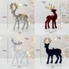 Glittering Glitter Deer Decor Flocking Fabric PVC Christmas Deer Lovely Xmas Tree Pendant  Home