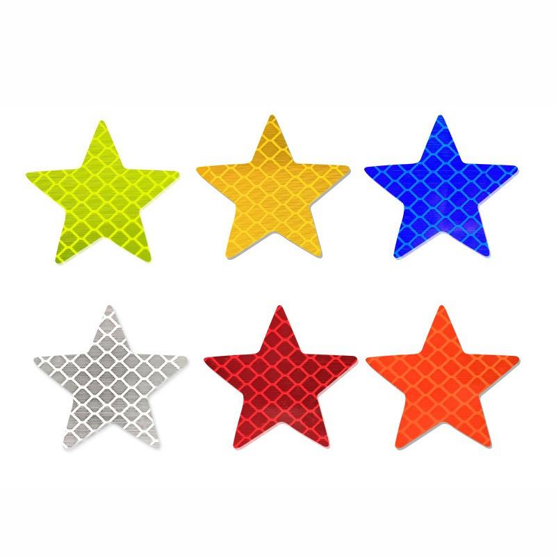 12 шт. Наклейки-предупреждения на двери автомобиля, Светоотражающие наклейки безопасности, Пятизвездочные, Противоударные, Водонепроницаемые светоотражающие наклейки, Наклейки для украшения автомобиля KTY