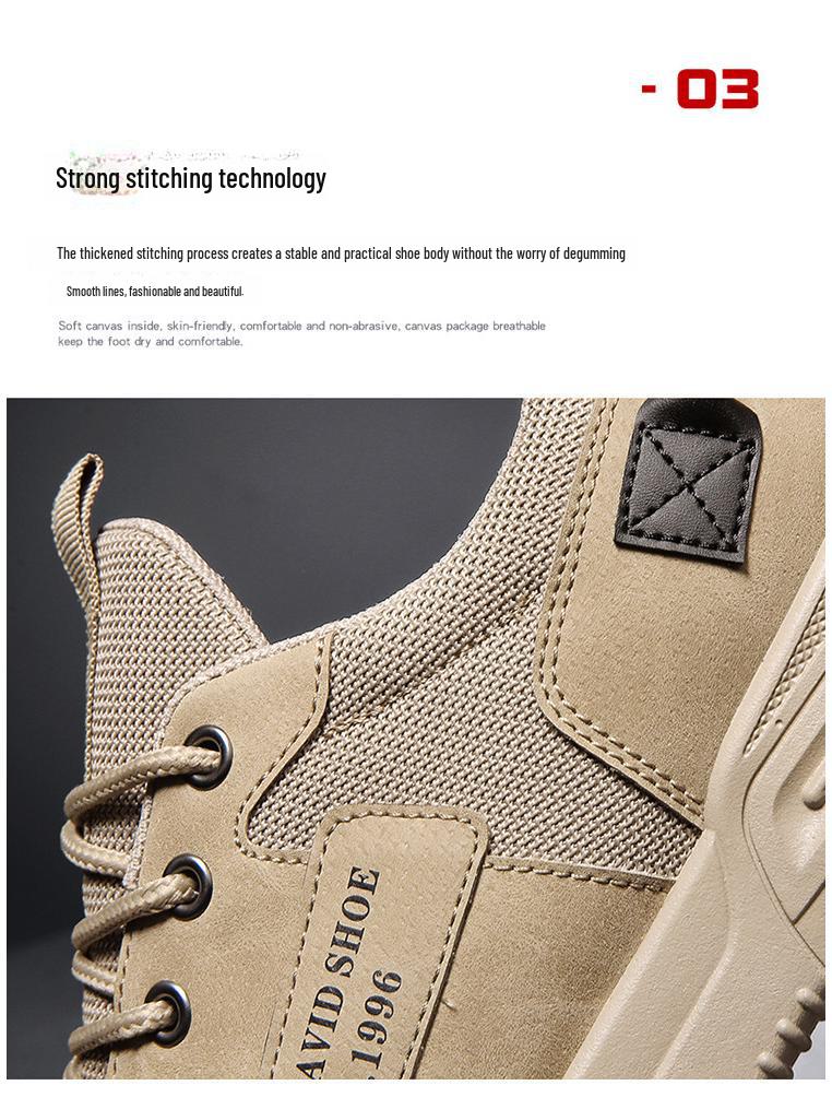 Легкие мужские рабочие кроссовки черного цвета: Износостойкая, дышащая, нескользящая, повседневная обувь для отдыха на открытом воздухе