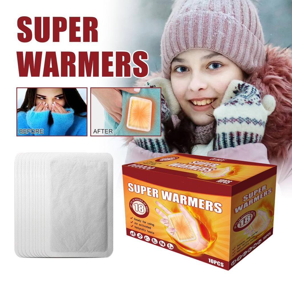 Упаковка из 10 согревающих пластырей для облегчения боли Одноразовые согревающие пластыри Проникающее тепло Сохраняйте тепло зимой Грелка для тела