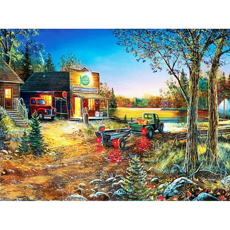 Новый 5D DIY алмазная живопись пейзаж Алмазная вышивка деревня вышивка крестом полная круглая дрель домашний декор ручной художественный подарок