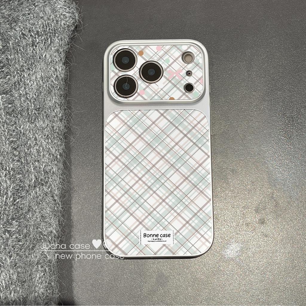 Подходит для чехла мобильного телефона iphone11 со всесторонней защитой объектива Apple 11, высококачественный, креативный, женский, 11, модный, зелено-коричневая клетка