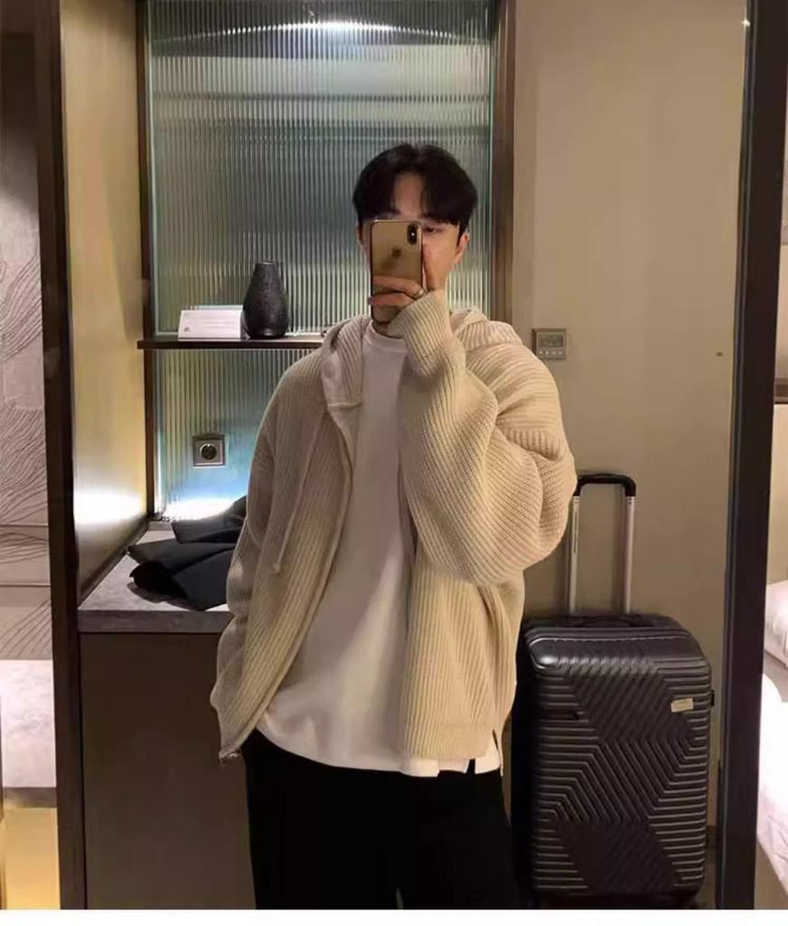 Мужской ретро вязаный кардиган - Осенний тренд, универсальный и утепленный свитер