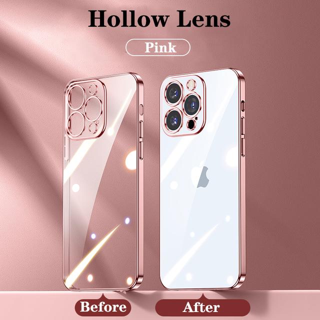 Ультратонкий прозрачный чехол с официальным покрытием для Iphone 14 13 12 11 Pro Max Mini Xs X Xr 7 8 Plus, защитное стекло для камеры Hd, Flim Cover