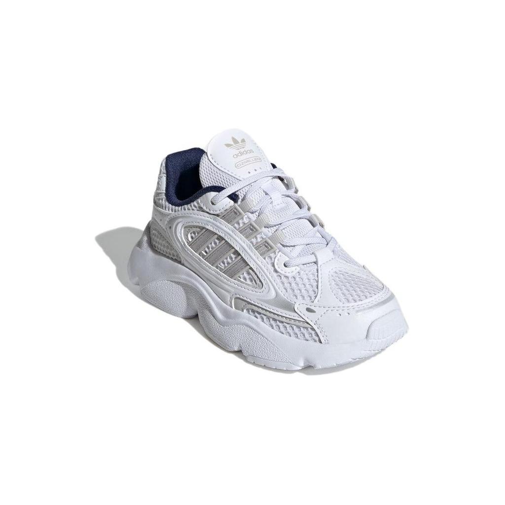 Adidas Ozmillen Elastic Lace J White Bright Blue Детские кроссовки Cloud-White Grey-One IE5558