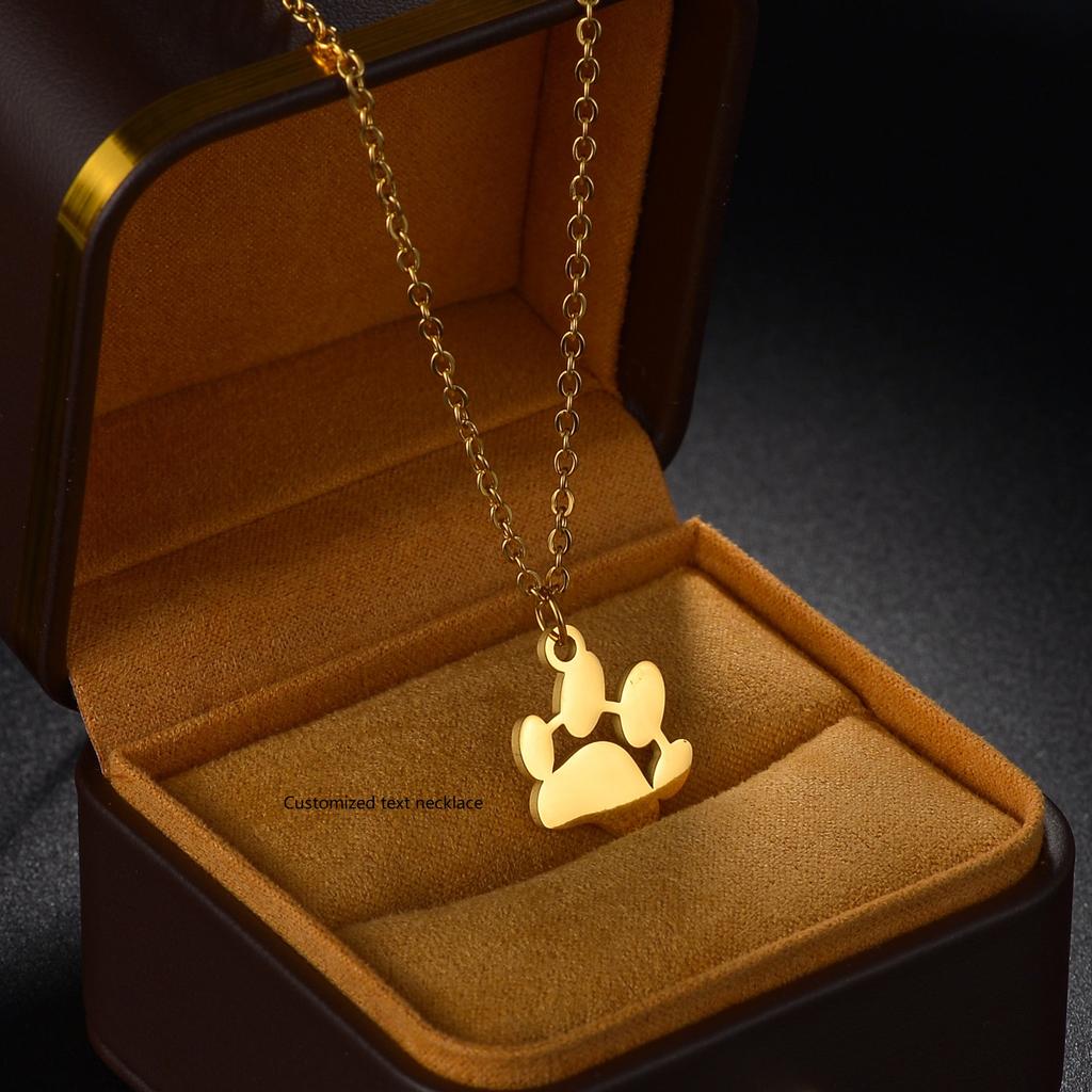 Tiny Paw Print Necklace Paw Necklace Animal Pet Dog Cat Necklace Paw Print