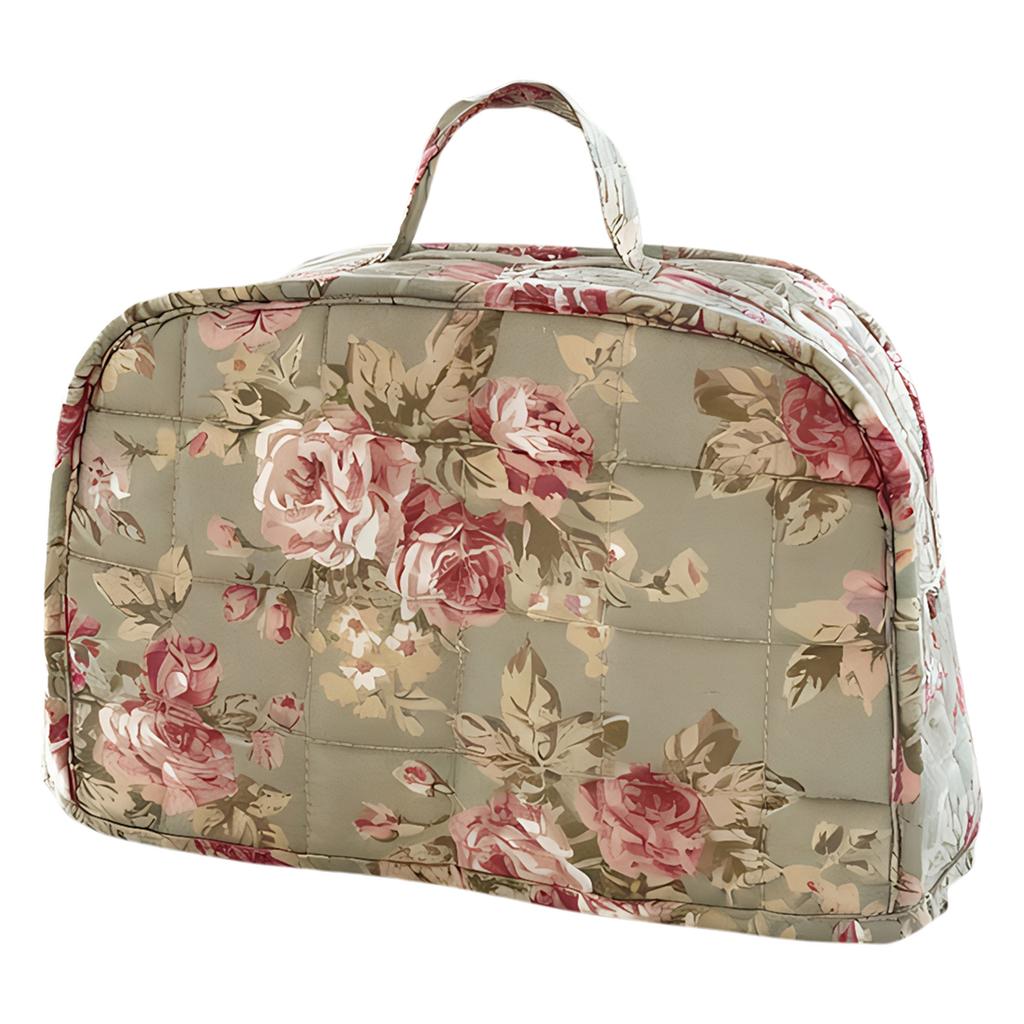 Quilting Fabric Dust Sleeve with Handle Quilted Bread Machine Cover Foldable Toaster Machine Storage Bag for Home Kitchen