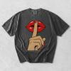 Shh Lips Pop Art Shirt, Retro Graphic Tee, Comfort Colors Cotton