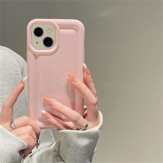 Korean Luxury Shell Pattern Square Phone Case For Iphone 14 13 12 11 Pro Max Lovely Laser Plain Shockproof Soft Back Cover Funda
