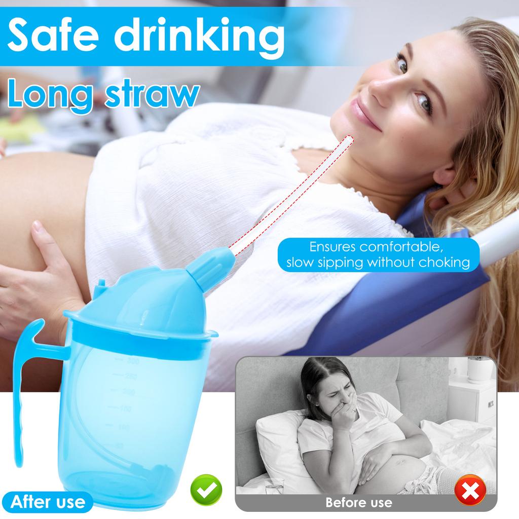 Взрослый поильник 350 мл, Непроливающийся поильник для пожилых, Практичная противоудушьевая поилка для пожилых с контролем скорости потока для питья пожилыми