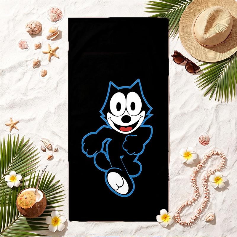 Felix the Cat Soft Beach Towel Stylish Beach Pool Towel for Summer Seaside Vacation Travel