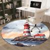 Sea Tower Pattern Round Rug Suitable For Office Reception Decorative Carpet Office Chair Protection Carpet And Also Suitable For Gifts To Relatives