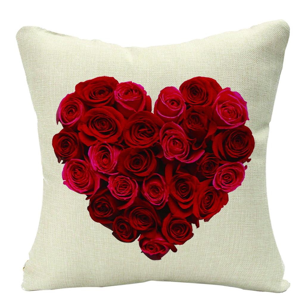 Valentine's Day Pillowcase Love Linen Pillowcase Home Sofa Pillow Cushion Cover
