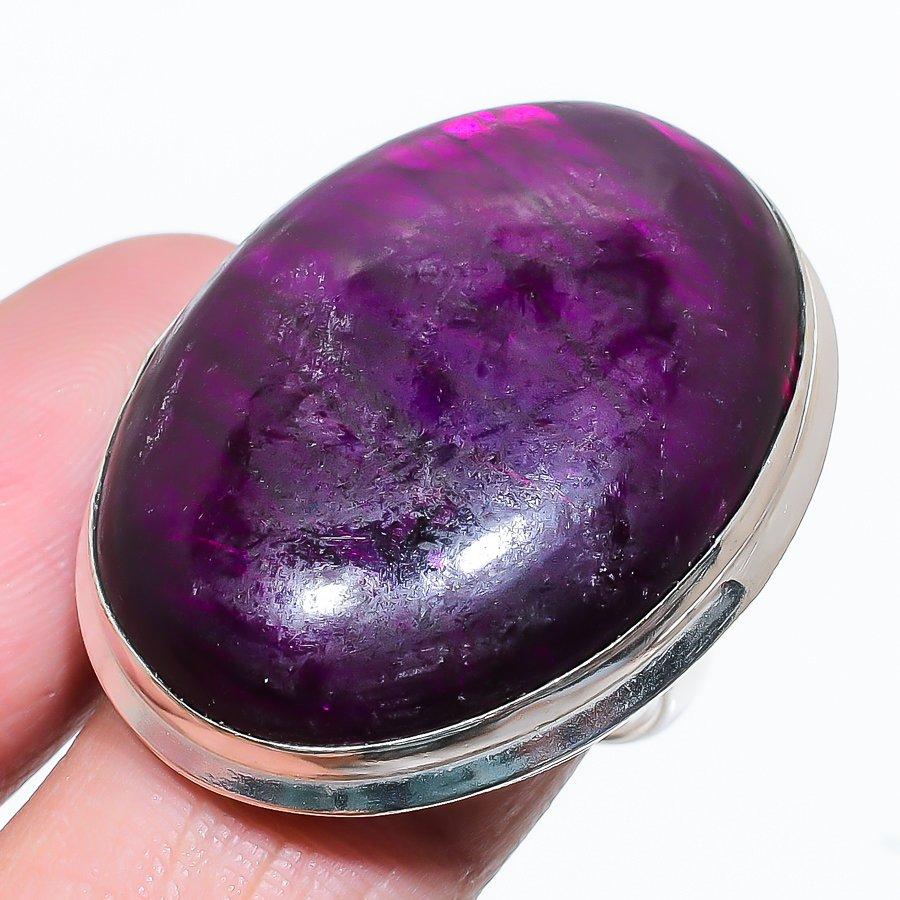 Purple Labradorite Gemstone 925 Sterling Silver Gift Jewelry Ring Size 8.5