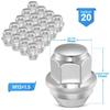 (20) 12X1.5 Chrome Wheel Lug Nuts 19Mm Hex For Ford Focus Fusion Escape EcoSport